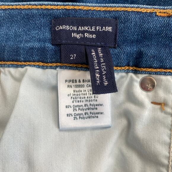 Veronica Beard Carson Ankle Kick Flare Jeans Sz 28 Bright Blue Stretch High Rise - Picture 6 of 8